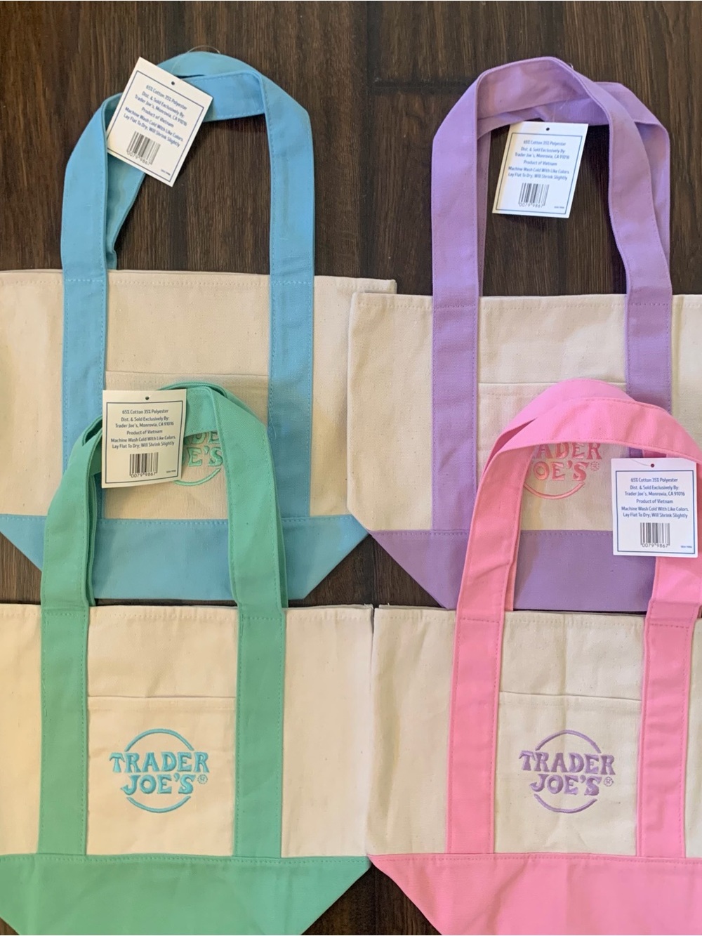 NEW Bundle of 4 Trader Joe’s Canvas Mini Totes